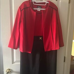 Red and Black Two-Piece Outfit